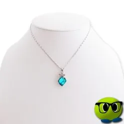 Tour De Cou Argenté Sautoir Anneau Et Pierre Précieuse Bleue - Mrbulle -Magasin De Décoration 5009 photo