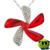 Un Magnifique Ollier Fleur Strass Et Fausse Pierre Rouge - Mrbulle