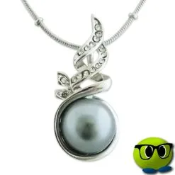 Collier Chic à Pendentif Argenté Et Perle Grise - Mrbulle