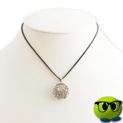 Ravissant Collier Noir Doré à Pendentif Argenté - Mrbulle -Magasin De Décoration 5084 photo