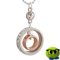 Splendide Collier à Pendentif Anneaux Et Strass - Mrbulle