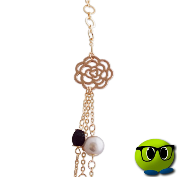 Sautoir En Argent Avec Des Fleurs Et Des Perles - Mrbulle 4 Sautoir En Argent Avec Des Fleurs Et Des Perles - Mrbulle – Image 2