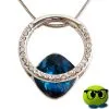Collier Argenté En Fausse Pierre Bleu Et Strass - Mrbulle -Magasin De Décoration 5260 photo