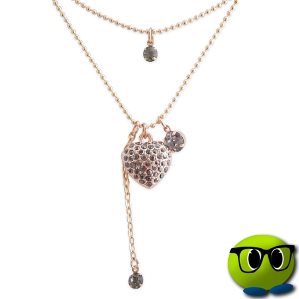 Collier Extraordinaire à Double Chaîne Coeur Doré - Mrbulle 3 Collier Extraordinaire à Double Chaîne Coeur Doré - Mrbulle