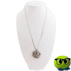 Long Collier Splendide Argenté à Pendentif Rose - Mrbulle