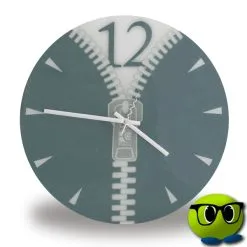 Horloge Murale Avec Motif Zip Gris - Mrbulle