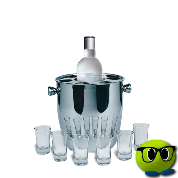 Seau Pour Rafraichir Bouteille Avec 6 Verres - Mrbulle 3 Seau Pour Rafraichir Bouteille Avec 6 Verres - Mrbulle