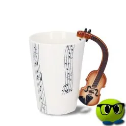 Tasse Avec Motif Musique Et Poignée Manche De Violon - Mrbulle