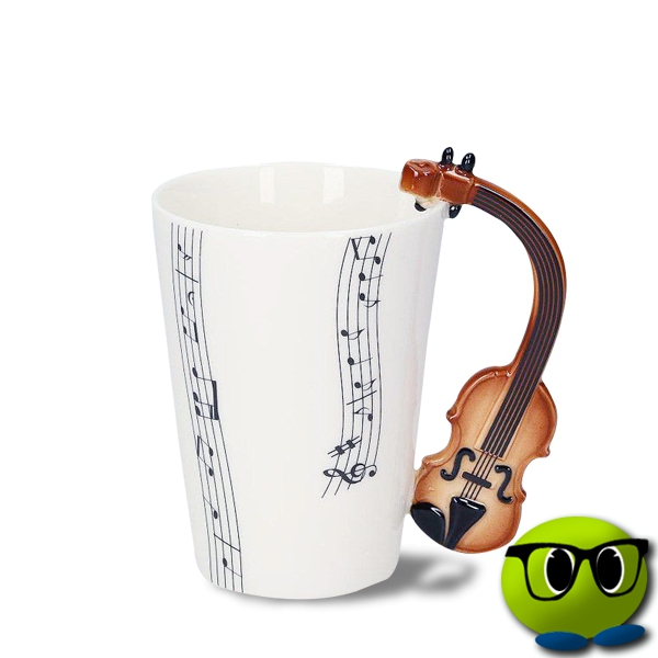 Tasse Avec Motif Musique Et Poignée Manche De Violon - Mrbulle 3 Tasse Avec Motif Musique Et Poignée Manche De Violon - Mrbulle