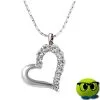 Collier Pendentif Coeur Strass Argenté - Mrbulle