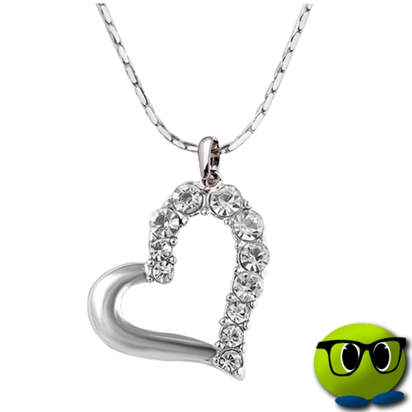 Collier Pendentif Coeur Strass Argenté - Mrbulle 3 Collier Pendentif Coeur Strass Argenté - Mrbulle