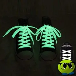 Paire De Lacets Blancs Fluorescents Dans Le Noir - Mrbulle