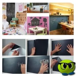 Tableau Noir Autocollant Avec Des Craies - Mrbulle 7 Tableau Noir Autocollant Avec Des Craies - Mrbulle -Magasin De Décoration 7269 photo