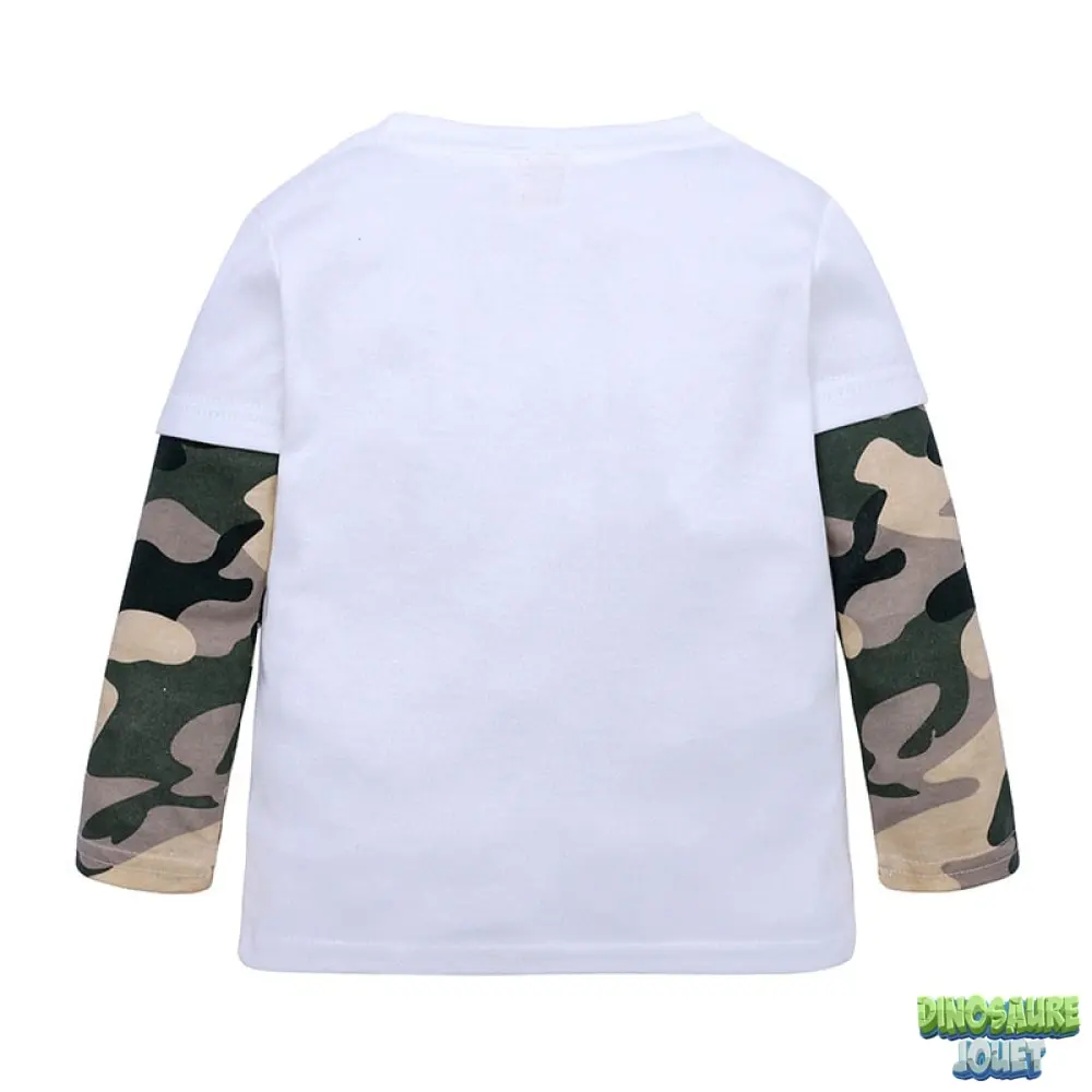 Dinosaure Jouet Tee Shirt Manche Longue Dinosaure Camouflage 4 Dinosaure Jouet Tee Shirt Manche Longue Dinosaure Camouflage – Image 2